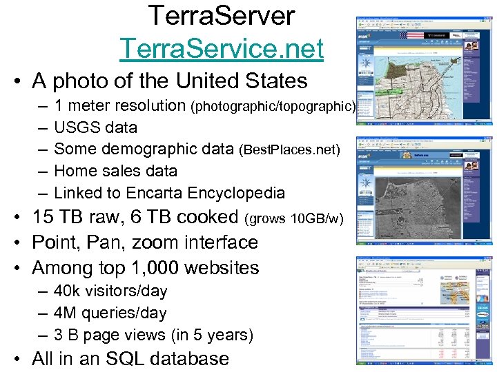Terra. Server Terra. Service. net • A photo of the United States – –