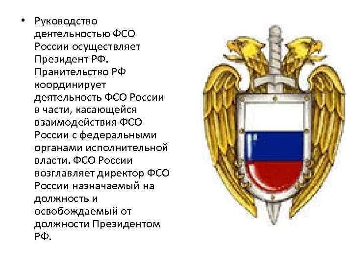 Структура фсо рф схема