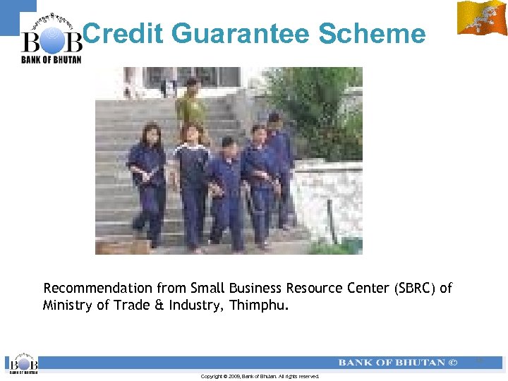 Credit Guarantee Scheme Recommendation from Small Business Resource Center (SBRC) of Ministry of Trade
