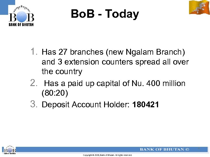 Bo. B - Today 1. Has 27 branches (new Ngalam Branch) and 3 extension