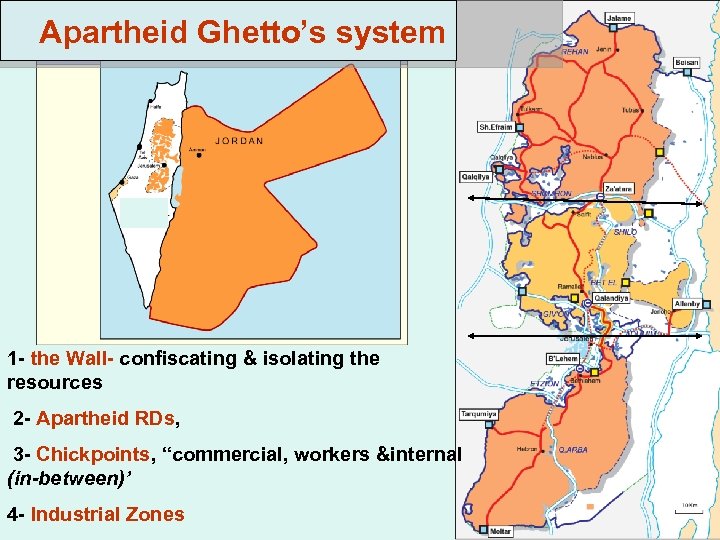 Apartheid Ghetto’s system 1 - the Wall- confiscating & isolating the resources 2 -
