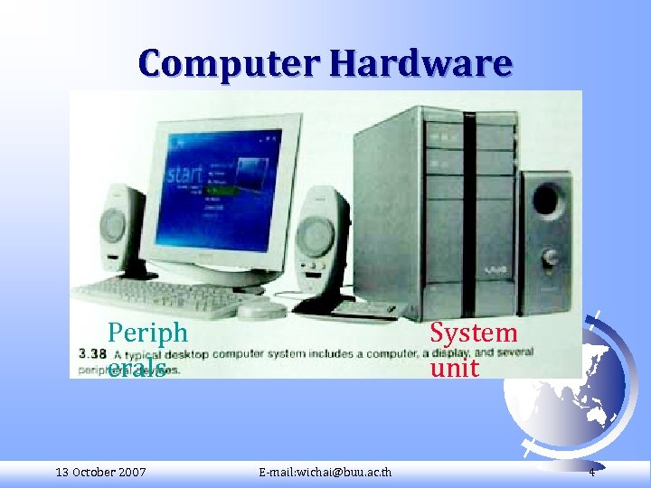 Computer Hardware Periph erals 13 October 2007 System unit E-mail: wichai@buu. ac. th 4