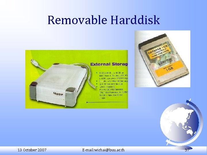 Removable Harddisk 13 October 2007 E-mail: wichai@buu. ac. th 57 