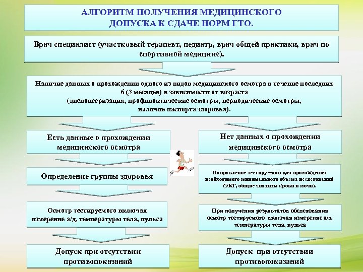 АЛГОРИТМ ПОЛУЧЕНИЯ МЕДИЦИНСКОГО ДОПУСКА К СДАЧЕ НОРМ ГТО. Врач специалист (участковый терапевт, педиатр, врач