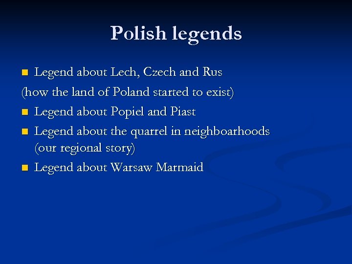 Polish legends Legend about Lech, Czech and Rus (how the land of Poland started