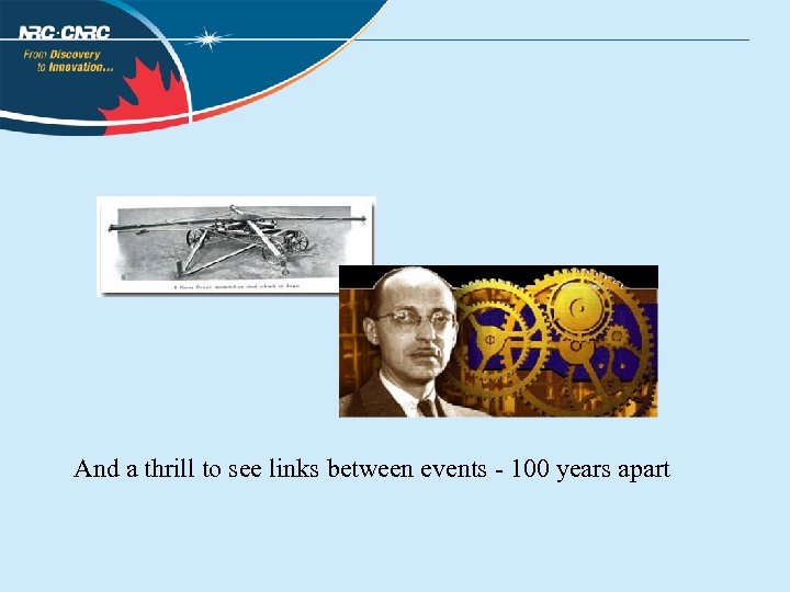 And a thrill to see links between events - 100 years apart 