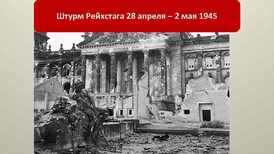 Штурм Рейхстага 28 апреля – 2 мая 1945 