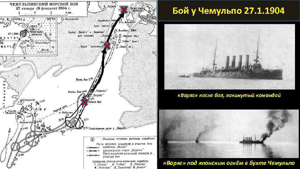 Согласно схеме действия японского флота были ограничены акваторией желтого моря