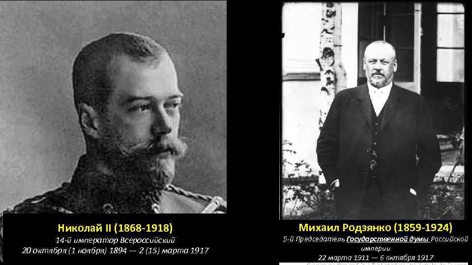 Николай II (1868 -1918) 14 -й император Всероссийский 20 октября (1 ноября) 1894 —