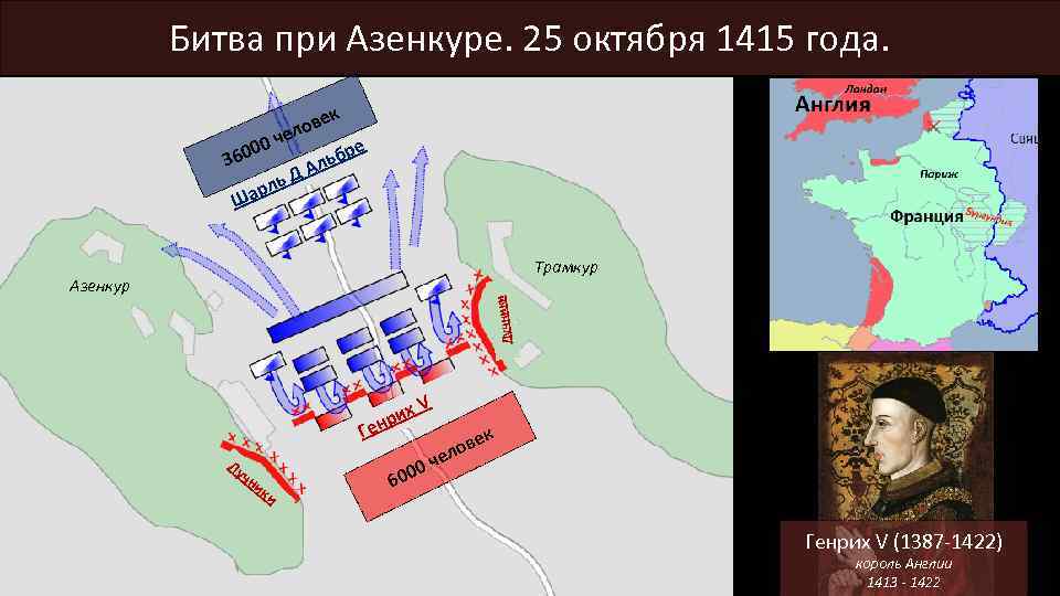 Битва при Азенкуре. 25 октября 1415 года. к ове л 0 че е 0