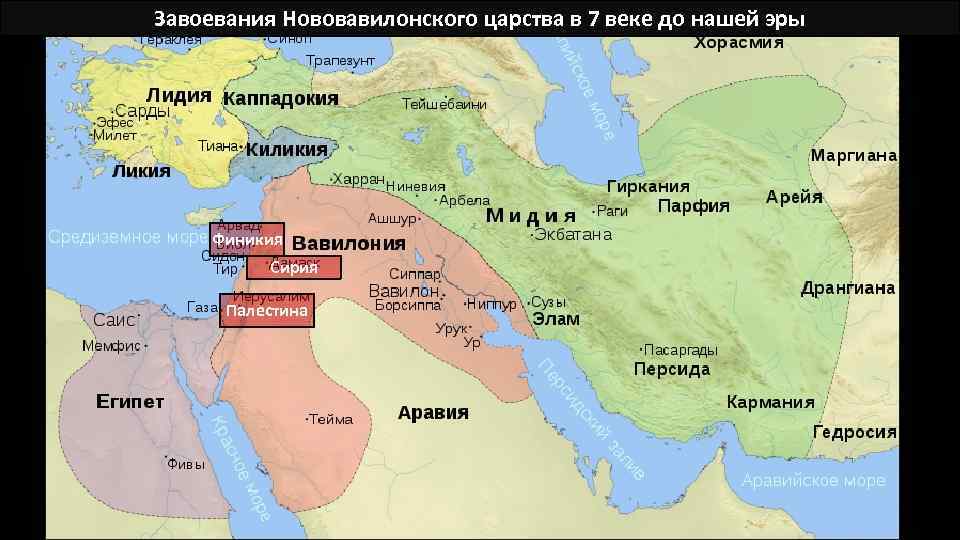 Завоевания Нововавилонского царства в 7 веке до нашей эры Финикия Сирия Палестина 