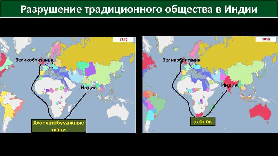 Разрушение традиционного общества в Индии Великобритания Индия Хлопчатобумажные ткани хлопок 