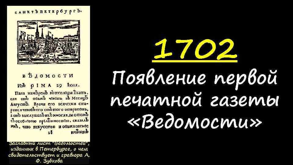 Газета ведомости 1702