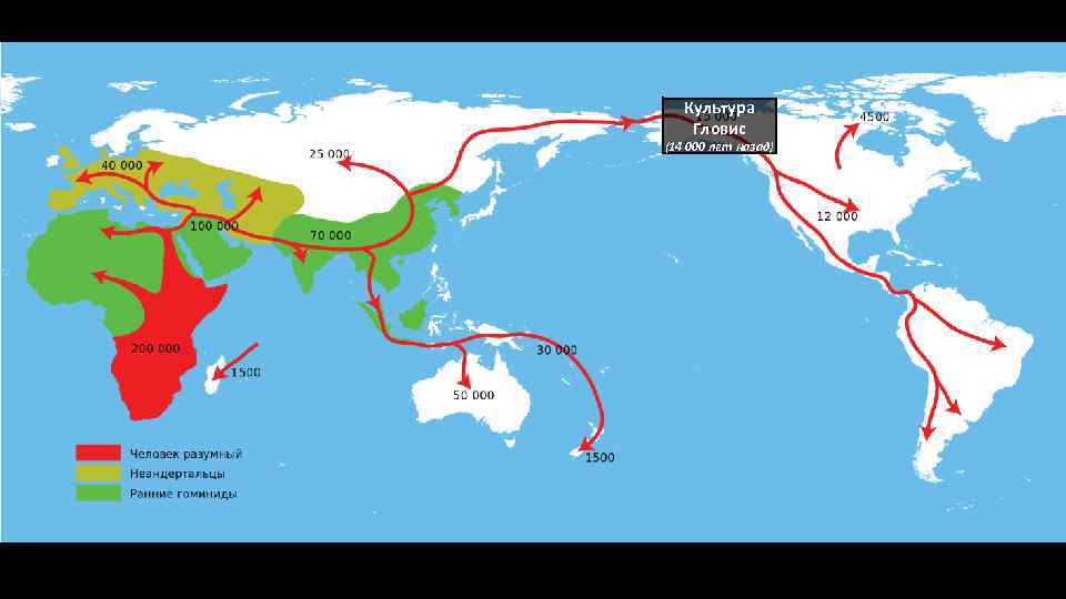 Культура Гловис (14 000 лет назад) 