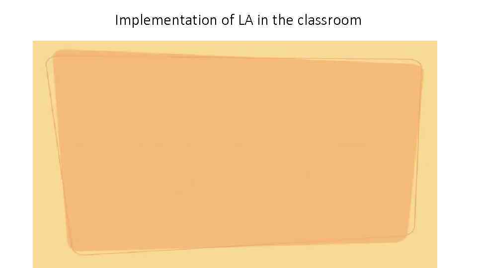 Implementation of LA in the classroom 