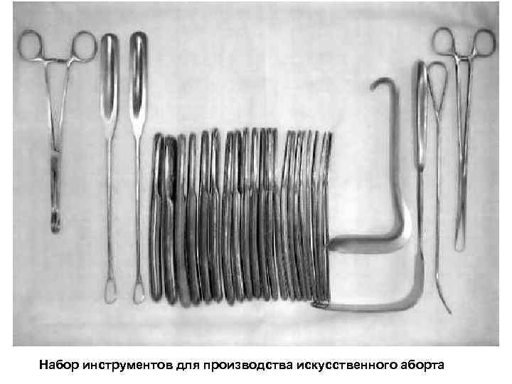 Набор инструментов для производства искусственного аборта 