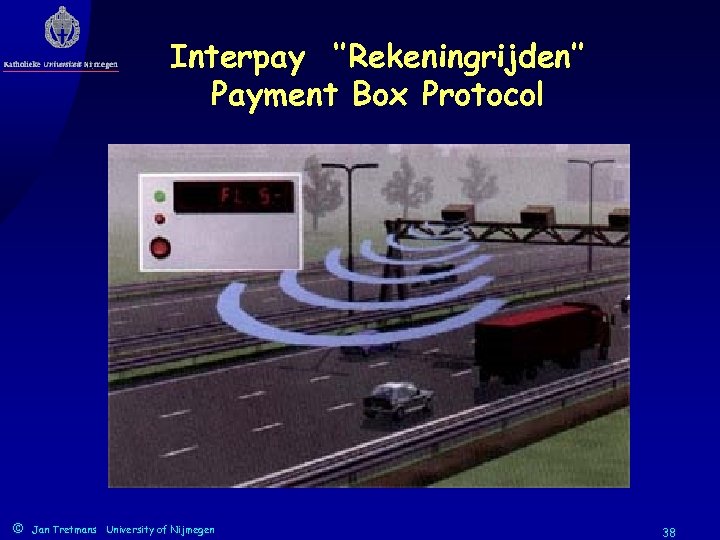 Interpay ‘’Rekeningrijden’’ Payment Box Protocol © Jan Tretmans University of Nijmegen 38 