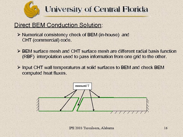 Direct BEM Conduction Solution: Ø Numerical consistency check of BEM (in-house) and CHT (commercial)