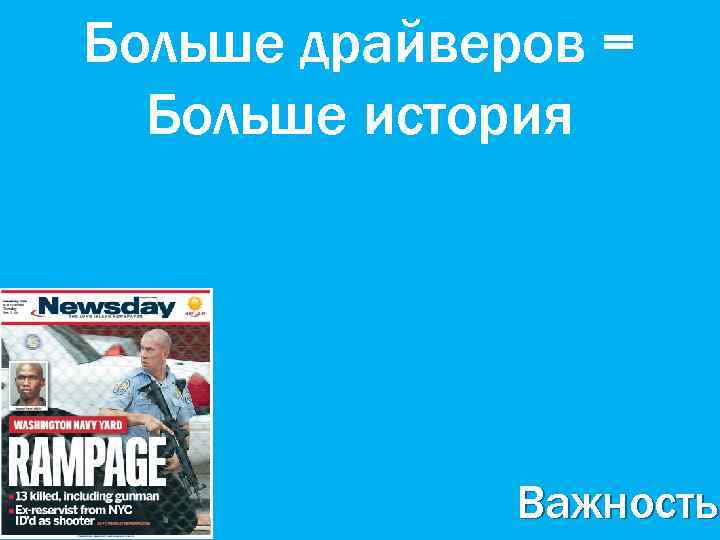 Больше драйверов = Больше история Важность 