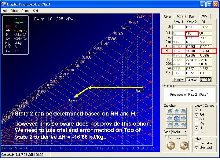 State 2 can be determined based on RH and H, however, this software does