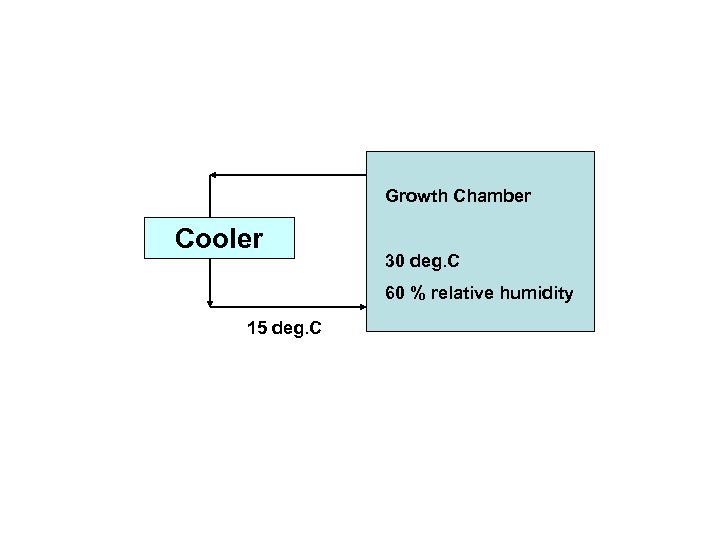 Growth Chamber Cooler 30 deg. C 60 % relative humidity 15 deg. C 