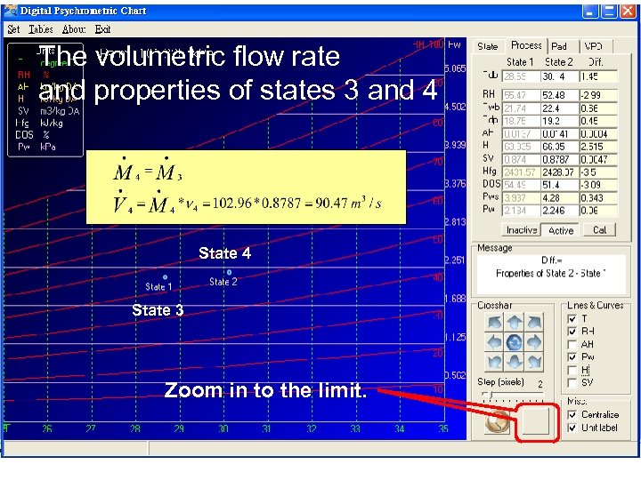 The volumetric flow rate and properties of states 3 and 4 State 3 Zoom