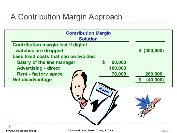 A Contribution Margin Approach Re tai Mc. Graw-Hill Education (Asia) n Garrison, Noreen, Brewer,