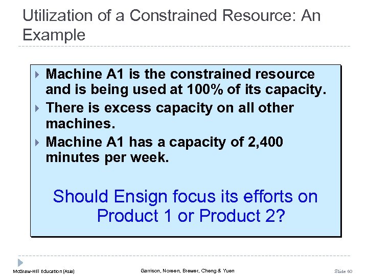 Utilization of a Constrained Resource: An Example Machine A 1 is the constrained resource