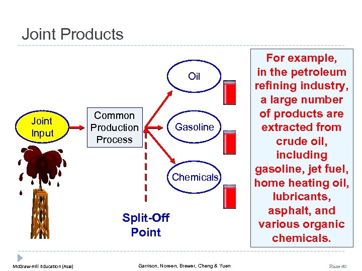 Joint Products Oil Joint Input Common Production Process Gasoline Chemicals Split-Off Point Mc. Graw-Hill