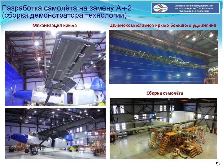 Разработка самолёта на замену Ан-2 (сборка демонстратора технологий) Механизация крыла Цельнокомпозитное крыло большого удлинения