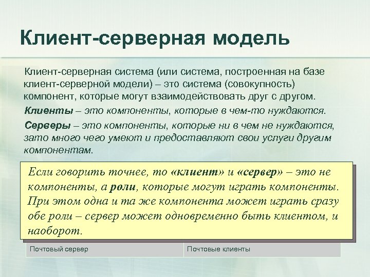 Компоненты роли. Клиент. Www-клиент это. Программирование клиента. Система это и или или.