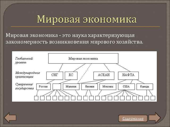 Мировая экономика - это наука характеризующая закономерность возникновения мирового хозяйства. Содержание 