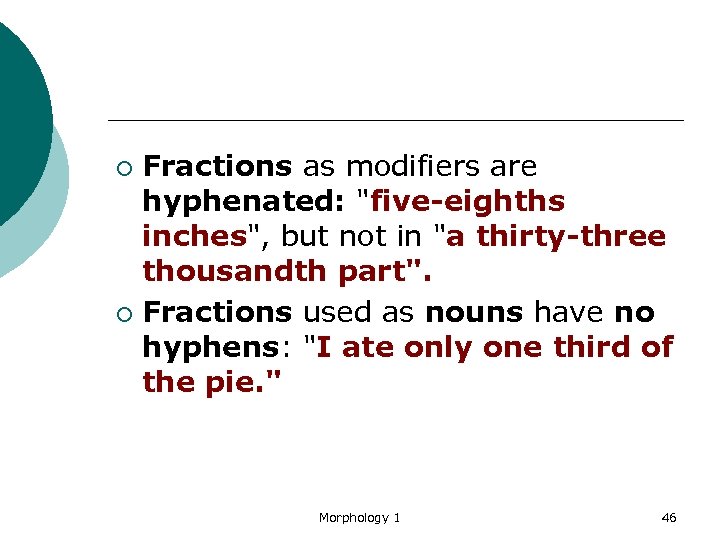 Fractions as modifiers are hyphenated: 