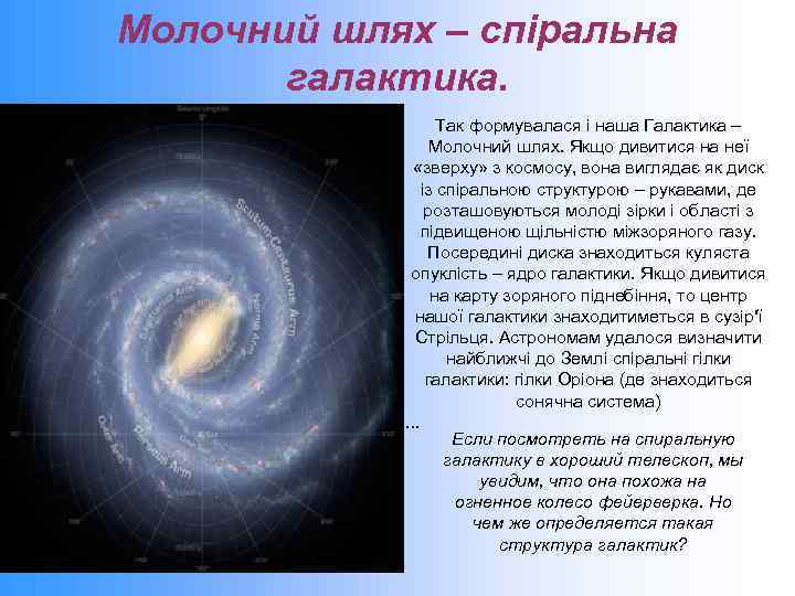 Молочний шлях – спіральна галактика. Так формувалася і наша Галактика – Молочний шлях. Якщо