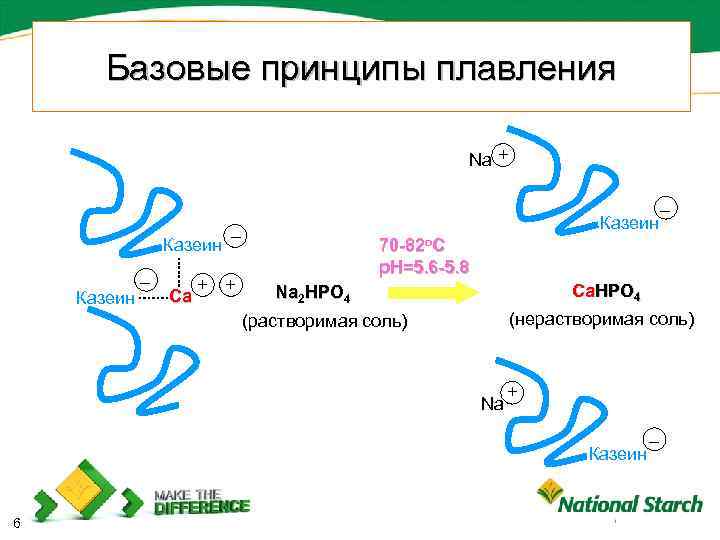 Базовые принципы плавления Na + _ Казеин Са Казеин _ + + 70 -82