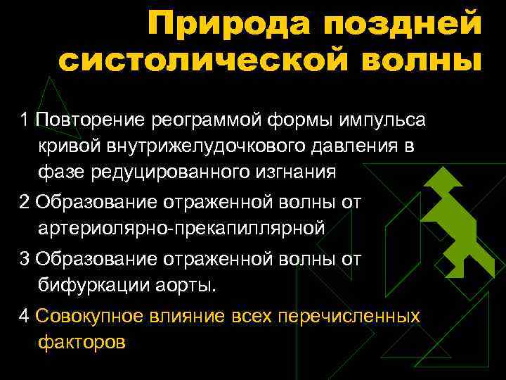 Природа поздней систолической волны 1 Повторение реограммой формы импульса кривой внутрижелудочкового давления в фазе