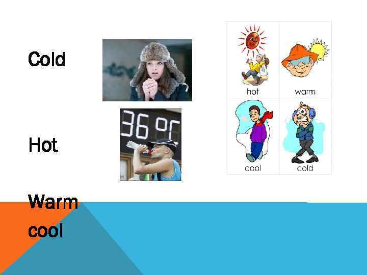 Cold Hot Warm cool 
