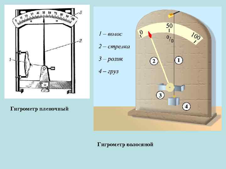 Гигрометр пленочный Гигрометр волосяной 