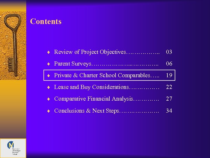 Contents ¨ Review of Project Objectives……………. . 03 ¨ Parent Surveys………………. . 06 ¨