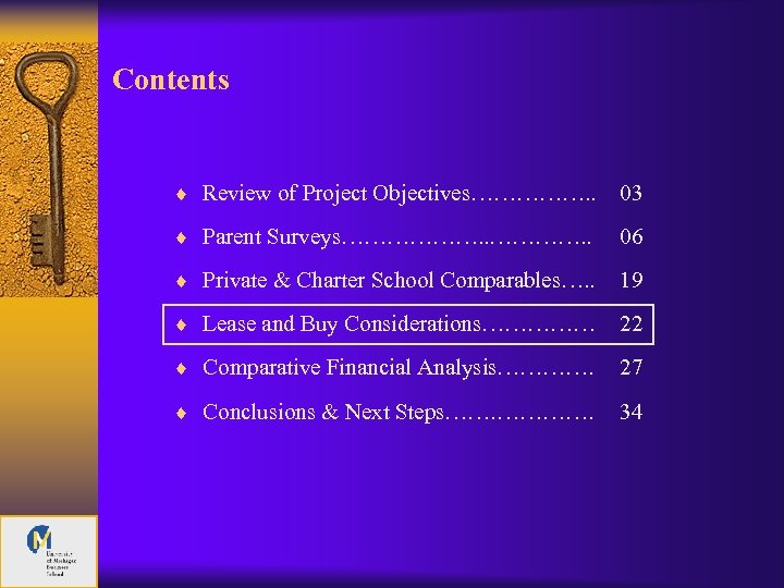 Contents ¨ Review of Project Objectives……………. . 03 ¨ Parent Surveys………………. . 06 ¨