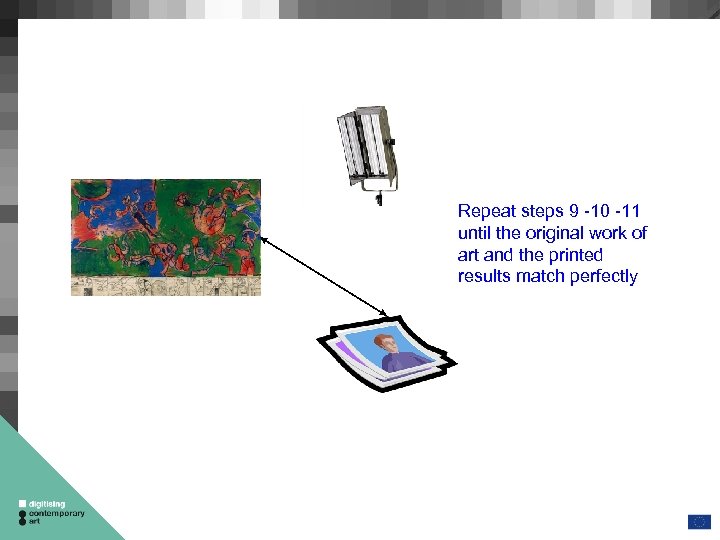 Repeat steps 9 -10 -11 until the original work of art and the printed