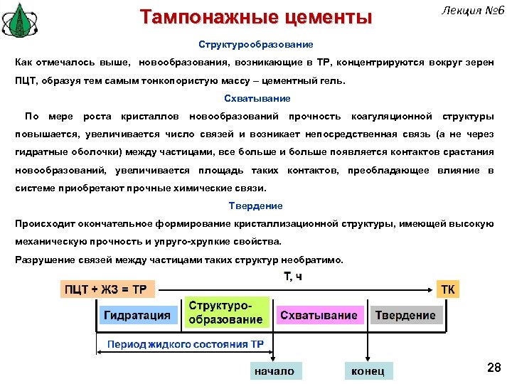 Тампонажные цементы Лекция № 6 Структурообразование Как отмечалось выше, новообразования, возникающие в ТР, концентрируются
