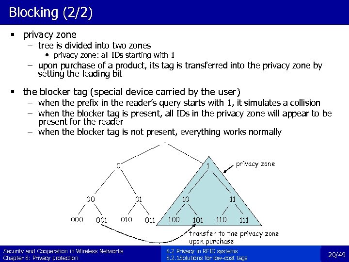 Blocking (2/2) § privacy zone – tree is divided into two zones • privacy