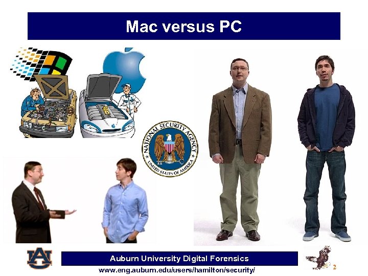 Mac versus PC Auburn University Digital Forensics www. eng. auburn. edu/users/hamilton/security/ 2 