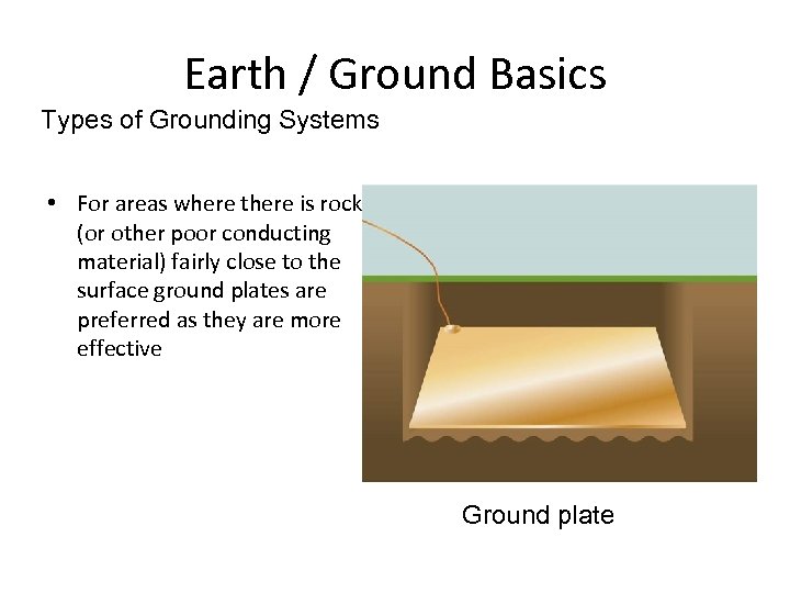 Earth / Ground Basics Types of Grounding Systems • For areas where there is