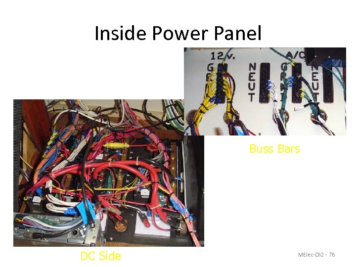 Inside Power Panel Buss Bars DC Side MElec-Ch 2 - 76 