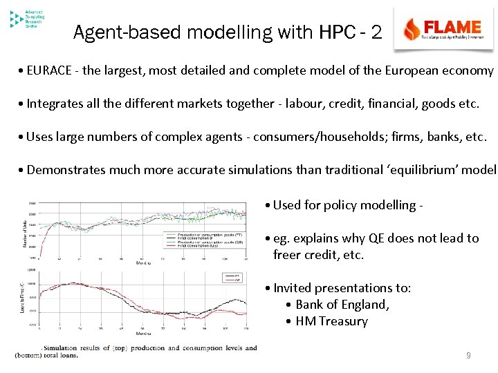 Agent-based modelling with HPC - 2 • EURACE - the largest, most detailed and