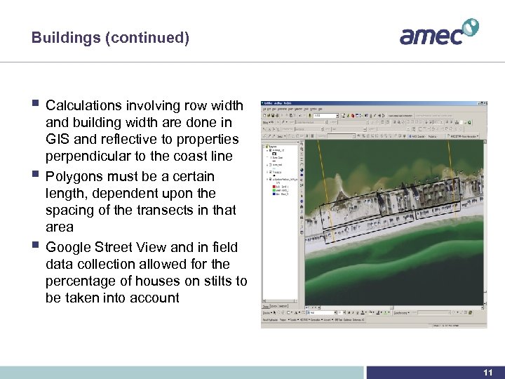 Buildings (continued) § Calculations involving row width § § and building width are done