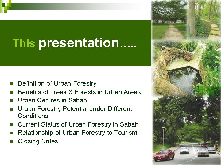 This presentation…. . n n n n Definition of Urban Forestry Benefits of Trees