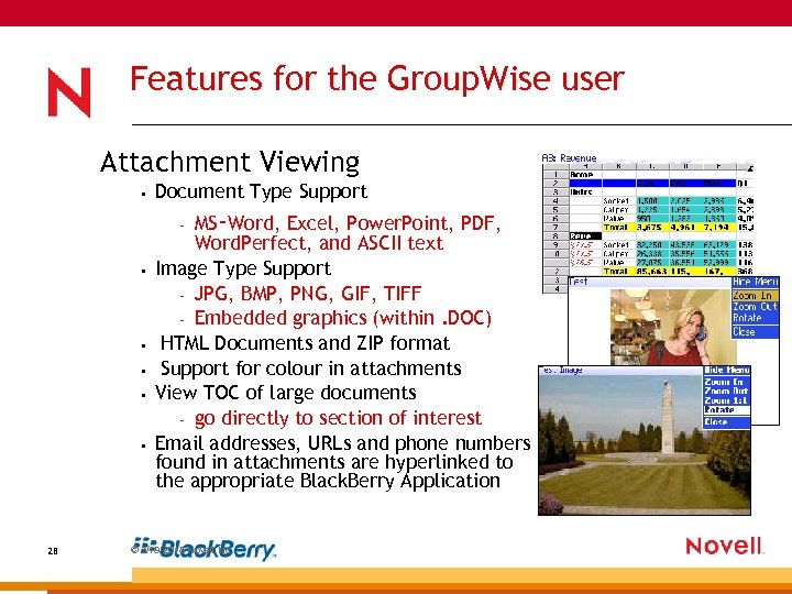 Features for the Group. Wise user Attachment Viewing • Document Type Support MS-Word, Excel,